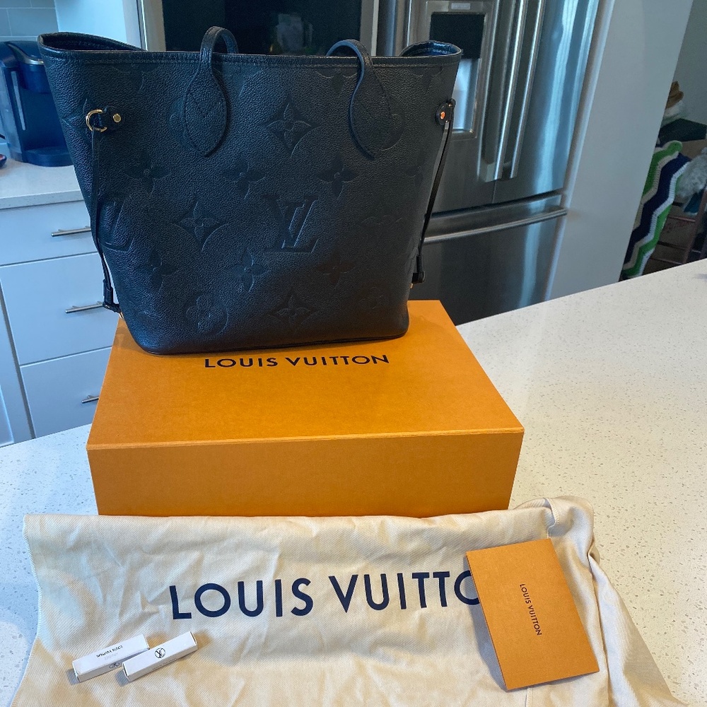 Louis Vuitton Neverfull MM Monogram Empreinte Leather Black